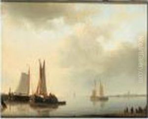 Shipping At Anchor In A Calm