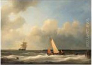 A Fishing Trawler Heading For Sea On A Breezy Day