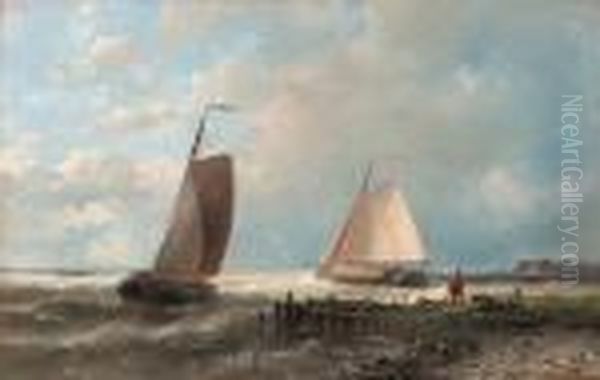 Shipping In A Choppy Estuary; And In A Calm - view 1