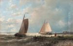 Shipping In A Choppy Estuary; And In A Calm by Abraham Hulk Jun.
