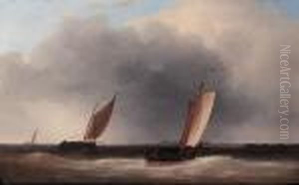 Dutch Botters In An Estuary, A Storm Approaching - view 1