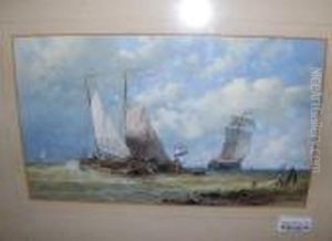 French Fishing Vessels At Sea by Abraham Hulk Jun.