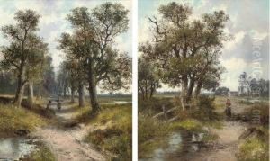 Near Cobham, Surrey; And Gomshall Avenue, Surrey by Abraham Hulk Jun.