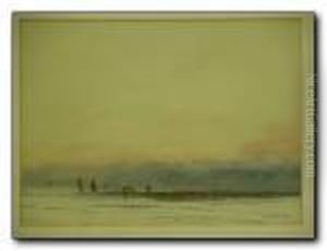 Seascape With Distant Sailing Boats by Abraham Hulk Jun.