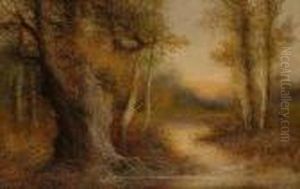Wooded Riverbank by Abraham Hulk Jun.