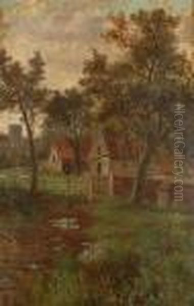 View Of A Farmstead; River Landscape - view 1