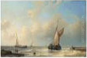 Fishing Boats In Choppy Waters by Abraham Hulk Jun.
