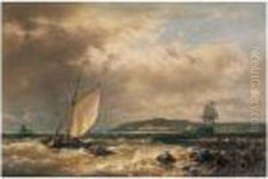 Schepen Voor De Kust (ships Off The Coast) by Abraham Hulk Jun.