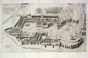 Plan of the port of Ostia Antica by Giulio de Musi