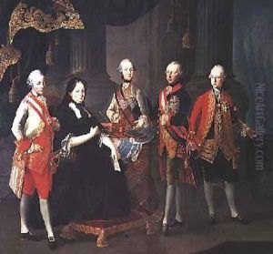 Empress Maria Theresa of Austria 1717-80 with four of her sons by Louis Joseph Maurice
