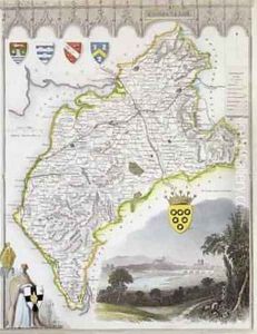 Map of Cumberland from Moules English Counties 1836 by Thomas Moule