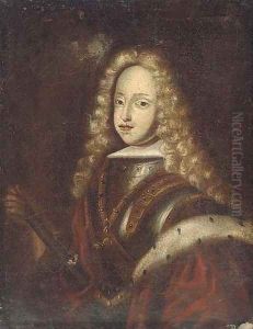 Portrait of a young nobleman, half-length, wearing armour by Paul Mignard