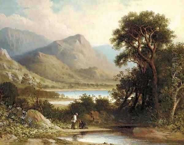 Anglers in a mountainous landscape - view 1