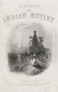 The Hindoo Mother engraved by EJ Portbury Title page from The History of the Indian Mutiny by Harden Sidney Melville
