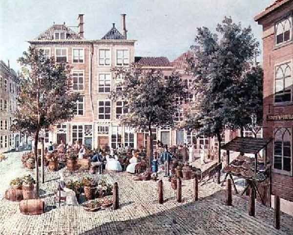 The little vegetable market in Haag - view 1