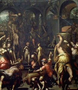 The Bronze Foundry 1572 by Francesco (Il Poppi) Morandini