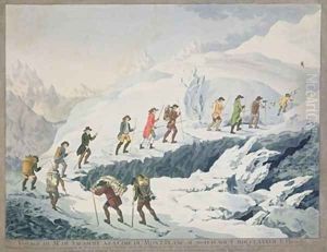 Valentine Richards Ascent of Mont Blanc by M de Saussure in August 1787 1790 by Christian von Mechel
