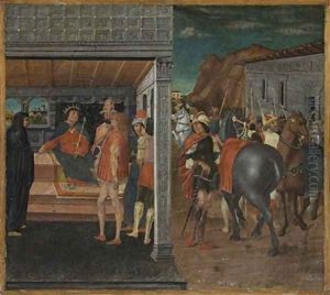 The Announcement of the Death of Uriah to King David and Bathsheba by Domenico Morone