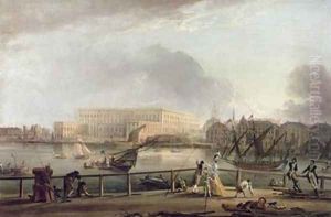 View of Stockholm Palace from Blasieholmen by Elias Martin