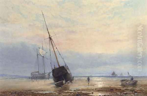 Beached coasters at low tide - view 1