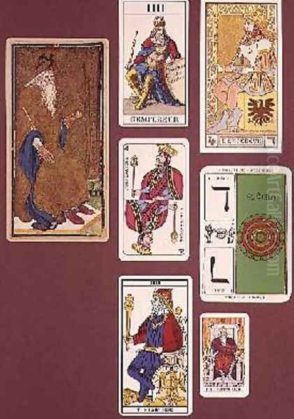 IIII The Emperor seven tarot cards from different packs - view 1