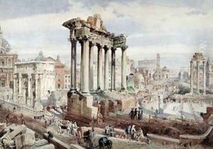 The Forum Romanum Rome 1870 by J. Martin