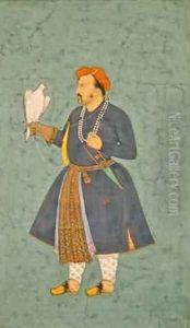Portrait of Jahangir holding a Falcon 1600-10 by Manohar