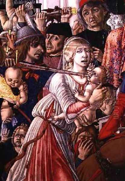 The Massacre of the Innocents detail of a soldier piercing a baby with his sword 1482 - view 1