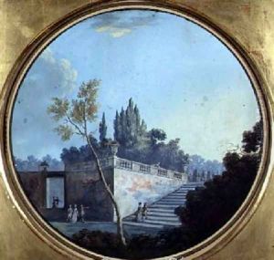 Classical Garden Possibly at Versailles by Jean Baptiste Marechal