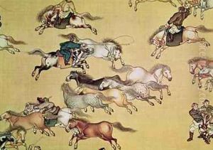 Voyage of Emperor Qianlong 1736-96 detail from a scroll Qing Dynasty Voyage of Emperor Qianlong 1736-96 detail from a scroll Qing Dynasty