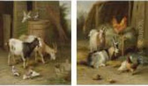 Goats And Pigeons And Goats And Chickens by Edgar Hunt