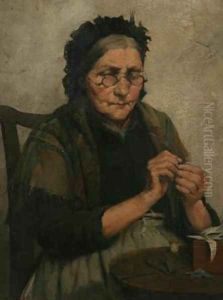 The Thread of Life Runs Smooth as Yet 1885 by Fred Millard
