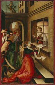 The Roman Empress Faustina Visiting St Catherine of Alexandria in Prison 1514