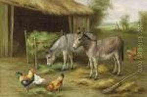 Goats And Poultry; And Donkeys And Poultry by Edgar Hunt