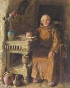 A Monk Sitting In His Cell Reading by William Henry Hunt