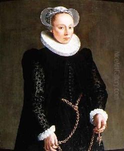 Portrait of a lady aged 24 1587 by Herman van der Mast