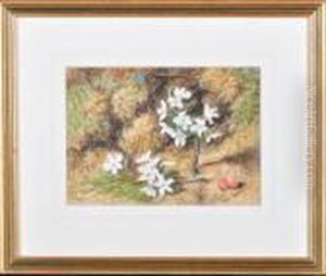 A Hedgerow Still-life Study Of Flowers And Berries by William Henry Hunt