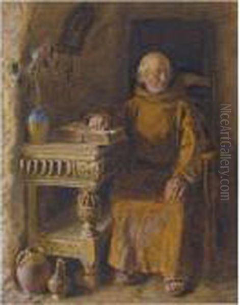 A Monk Sitting In His Cell - view 1