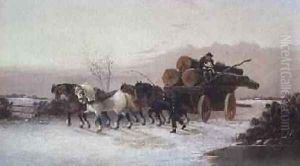 Timber Waggon in the Snow by John F. Morris