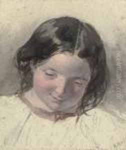 Head Study Of A Young Girl by William Henry Hunt