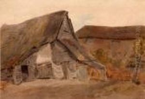Thatched Cottages At St Albans by William Henry Hunt
