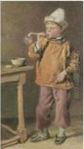 A Boy Blowing Bubbles by William Henry Hunt