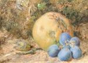Still Life Of Fruit On A Mossy Bank by William Henry Hunt