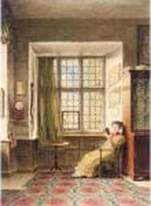 A Lady Reading By A Window, Hardwick Hall by William Henry Hunt