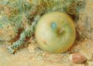 Still Life - An Apple On An Earthy Bank by William Henry Hunt
