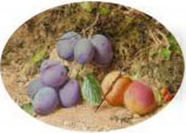 Still Life With Peaches And Plums On A Mossy Bank - view 1
