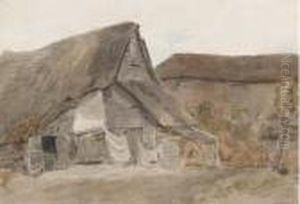 Cottages At St. Albans by William Henry Hunt