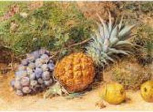 Still Life Of Pears, Grapes And A Pineapple by William Henry Hunt