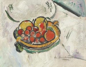 Still Life With A Bowl Of Fruit by George Leslie Hunter