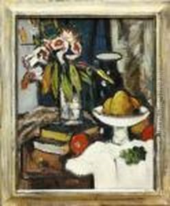 Fruit And Books by George Leslie Hunter